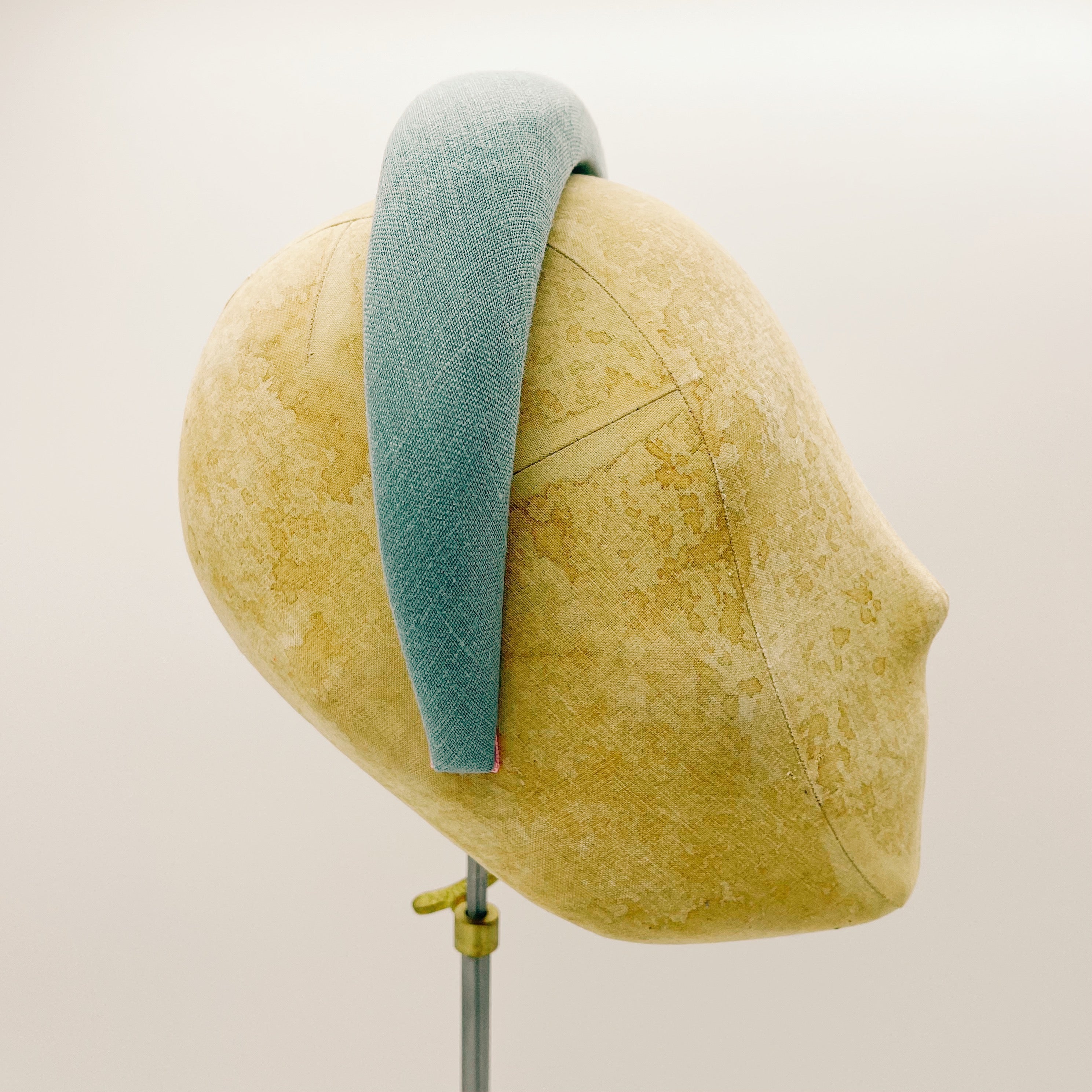 Cerchietto Lino Dusty Aqua Padded