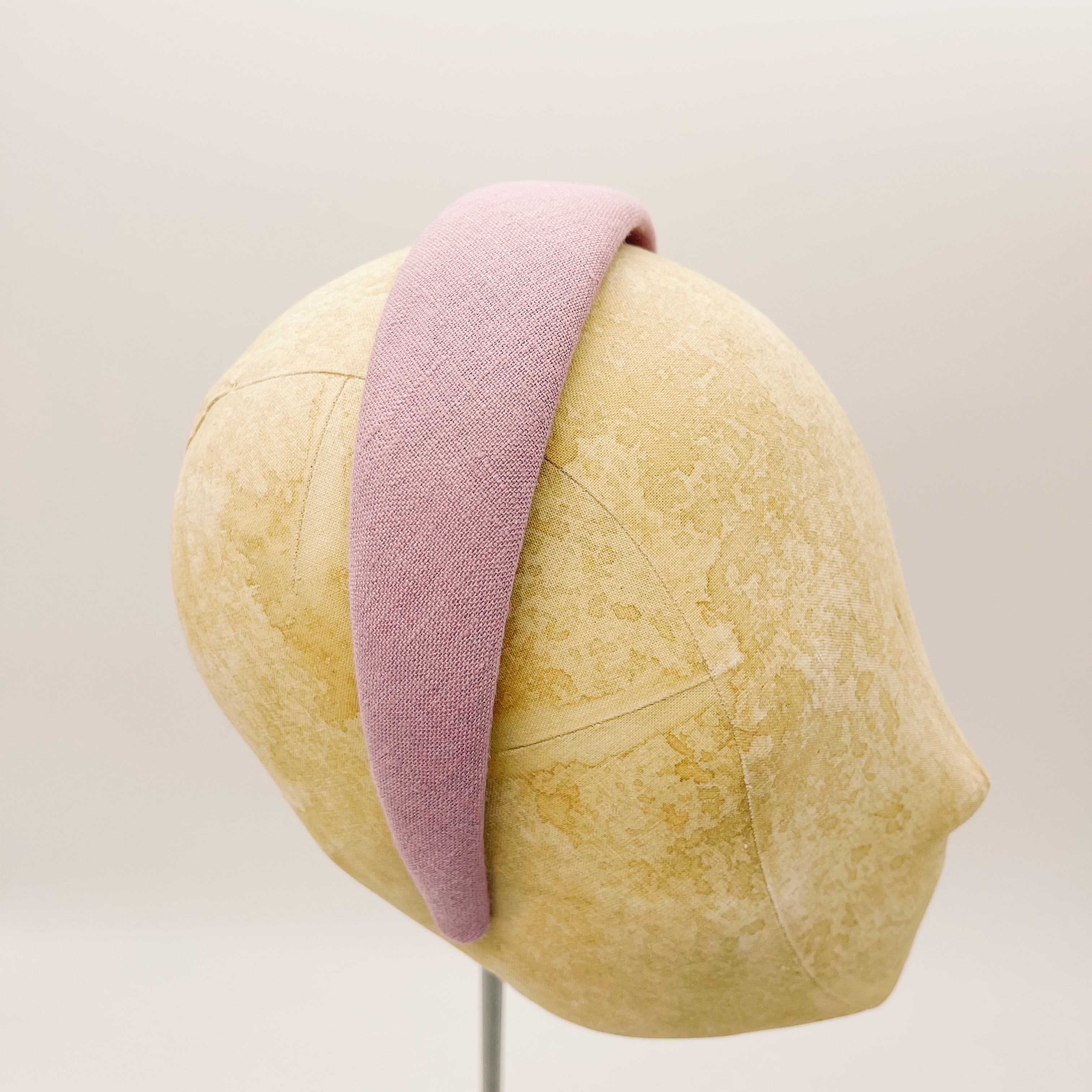 Serre-tête lin vieux rose