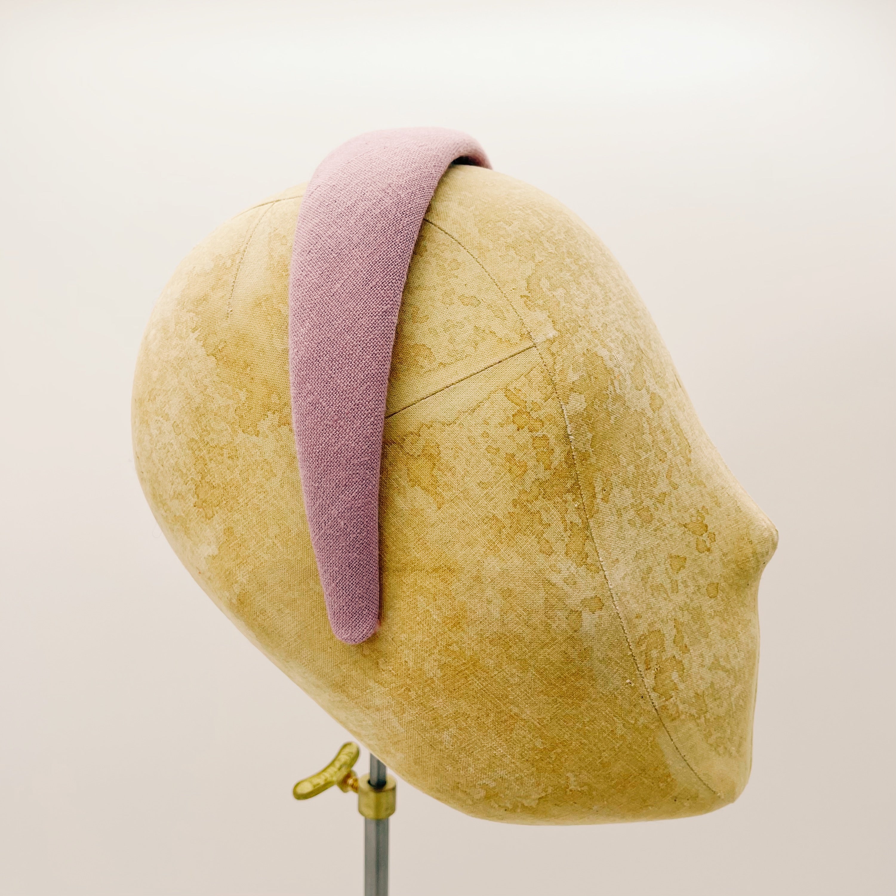 Serre-tête lin vieux rose