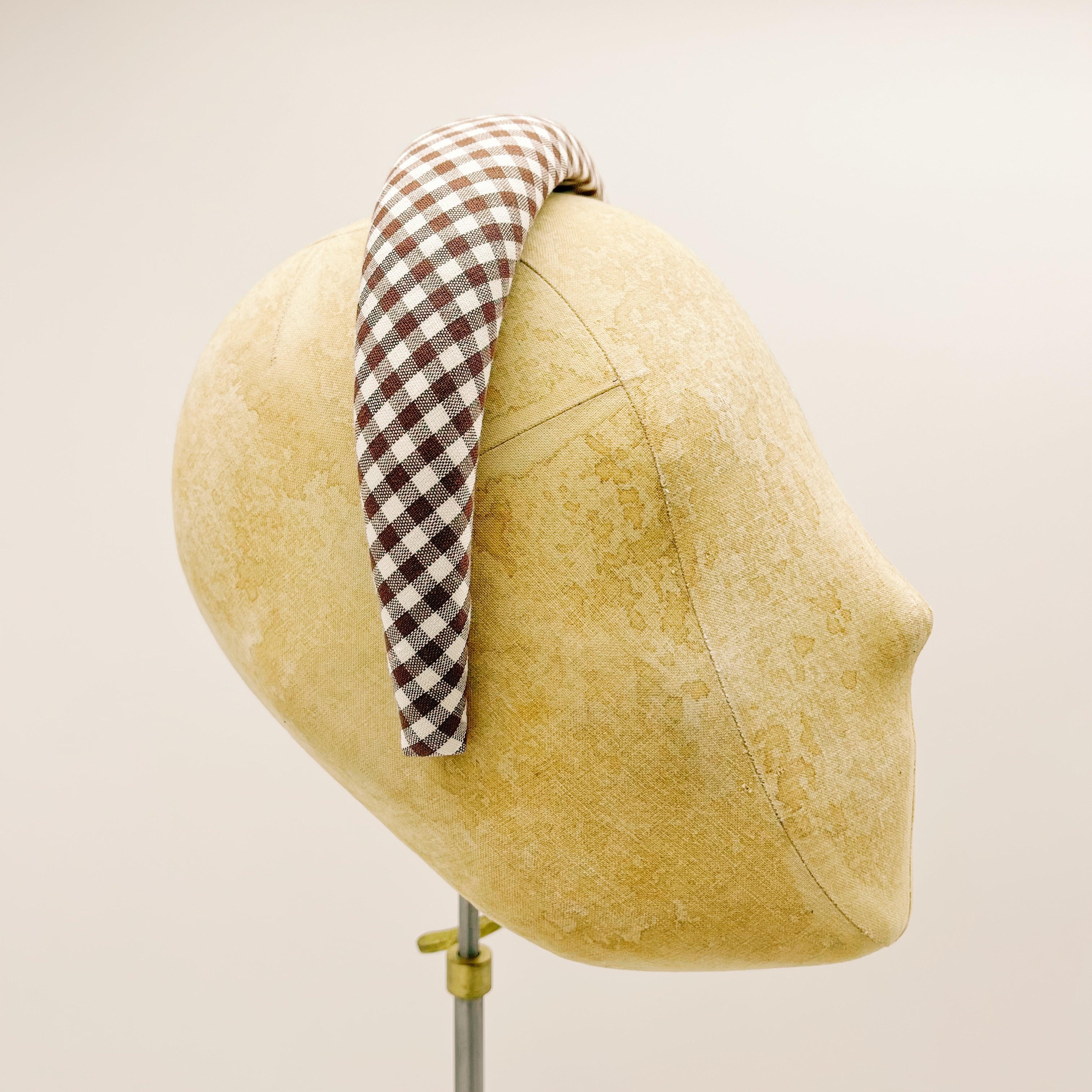 Cerchietto Vichy Brown Padded