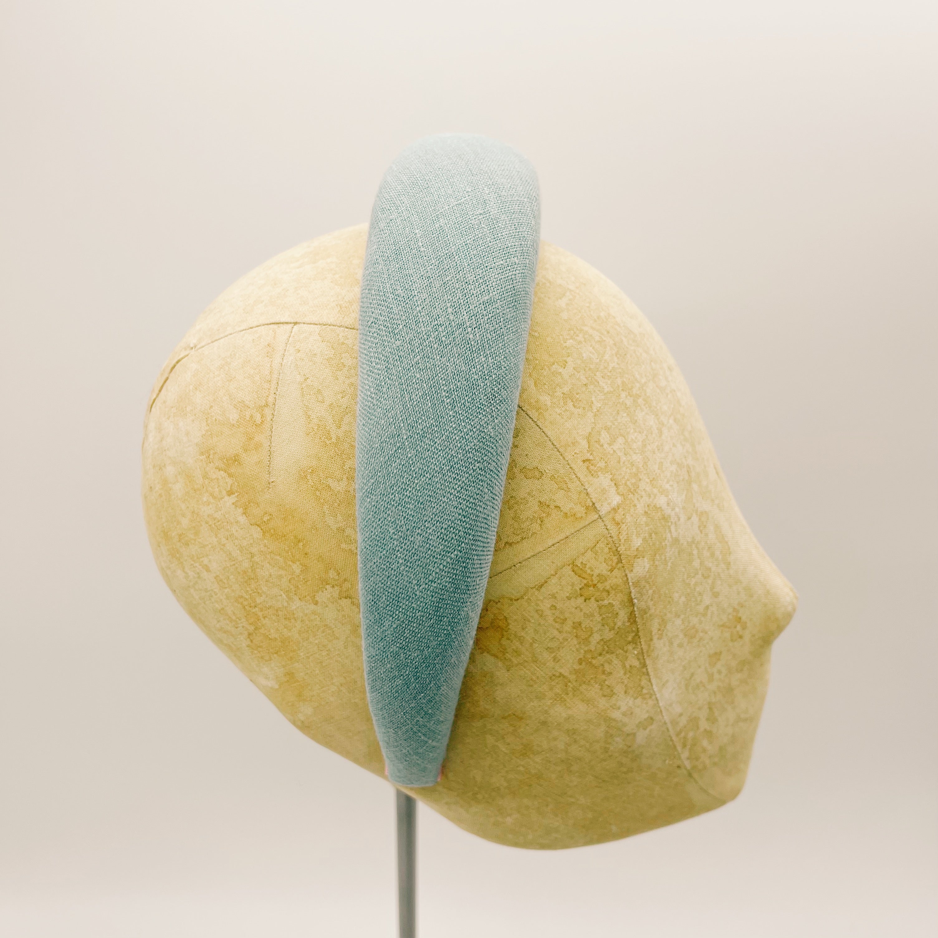 Cerchietto Lino Dusty Aqua Padded
