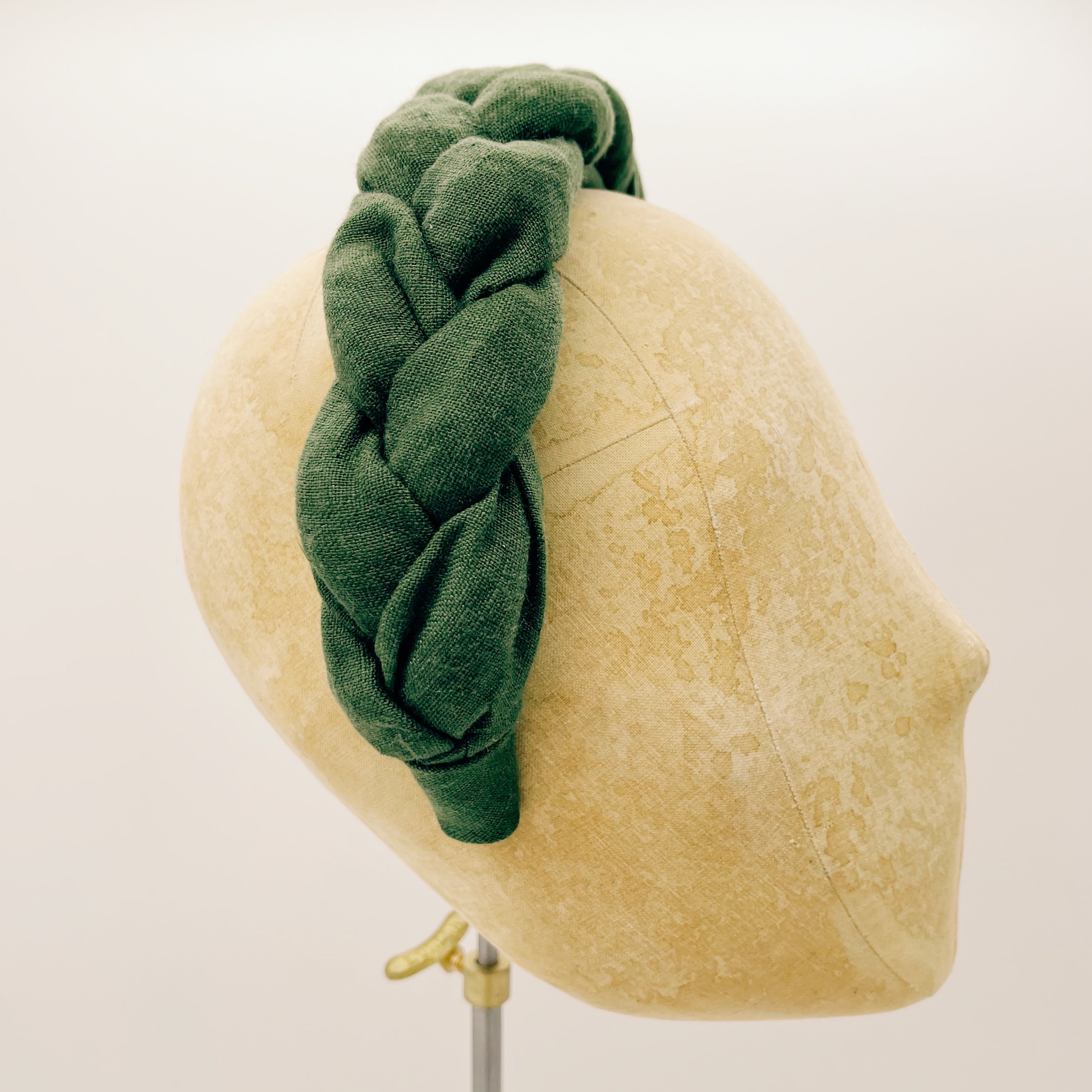Cerchietto Lino Dark Green Braid