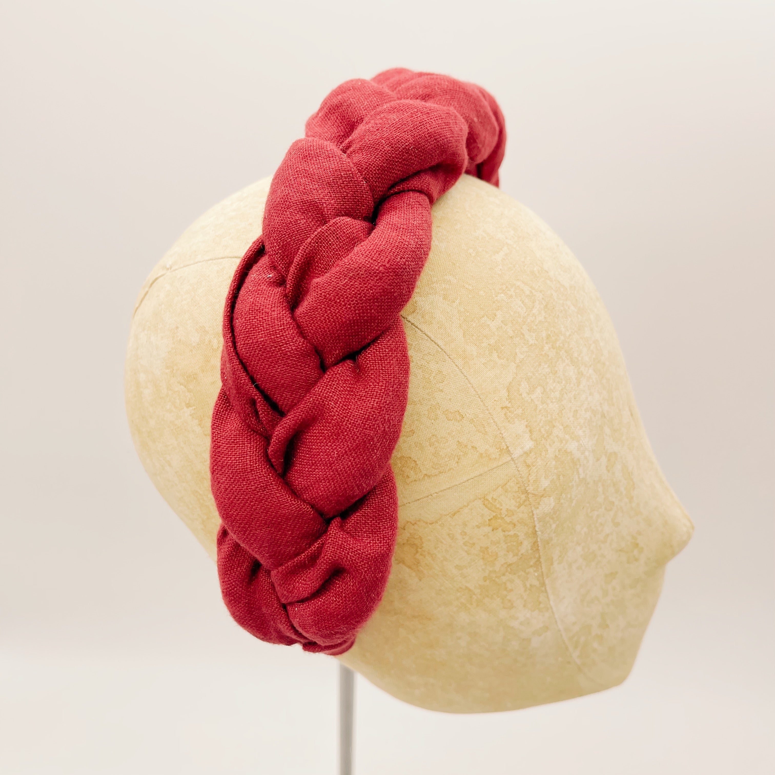Cerchietto Lino Berry Red Braid