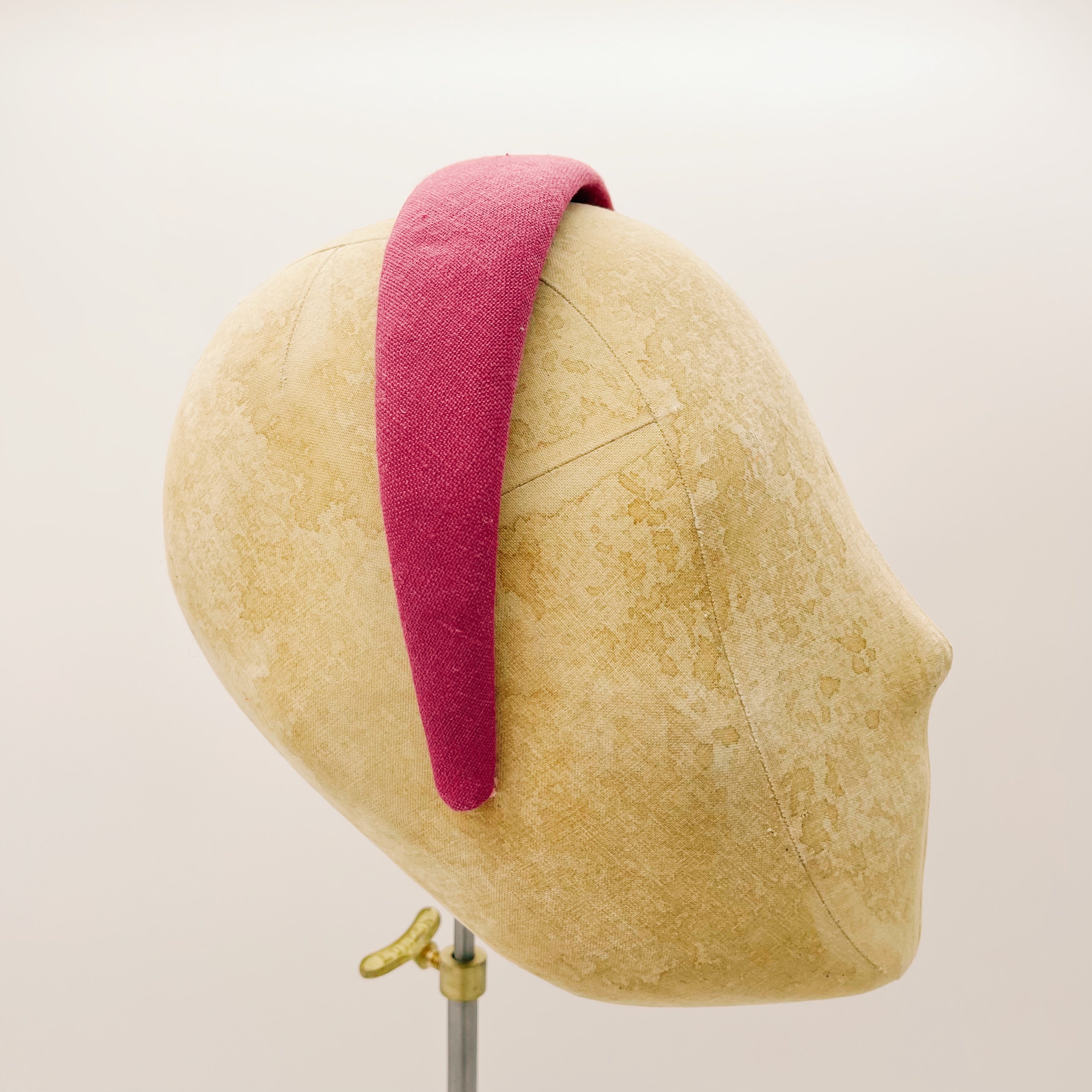 Serre-tête en lin fuchsia