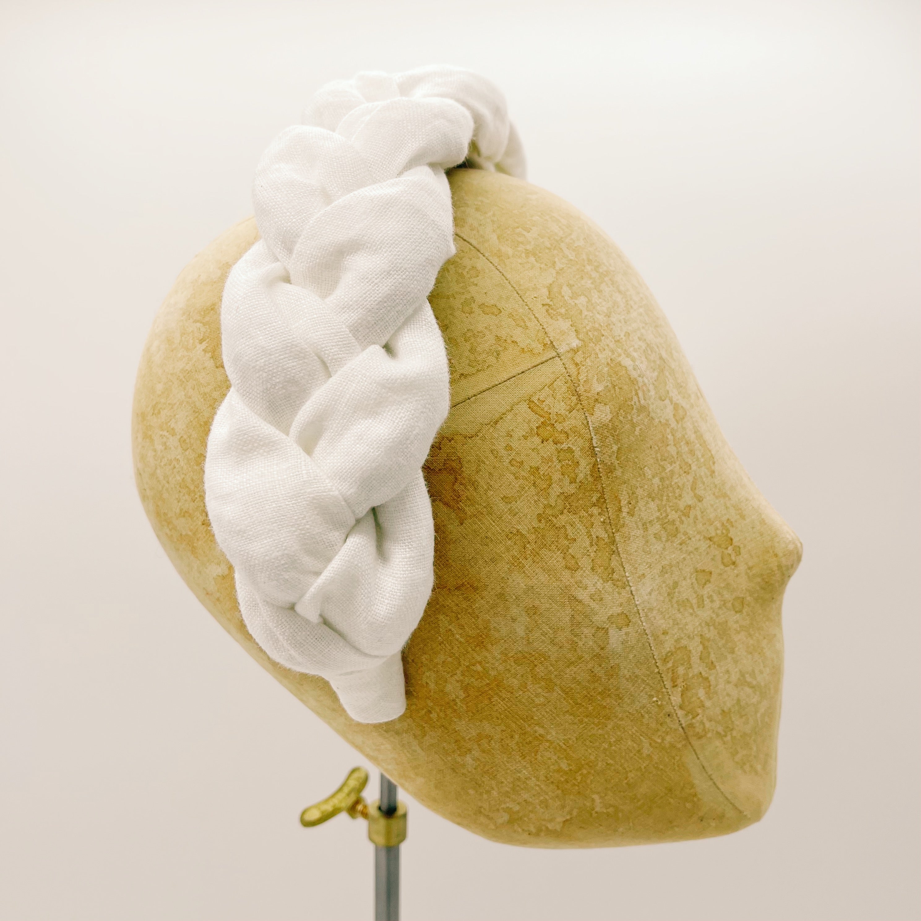 Cerchietto Lino White Braid