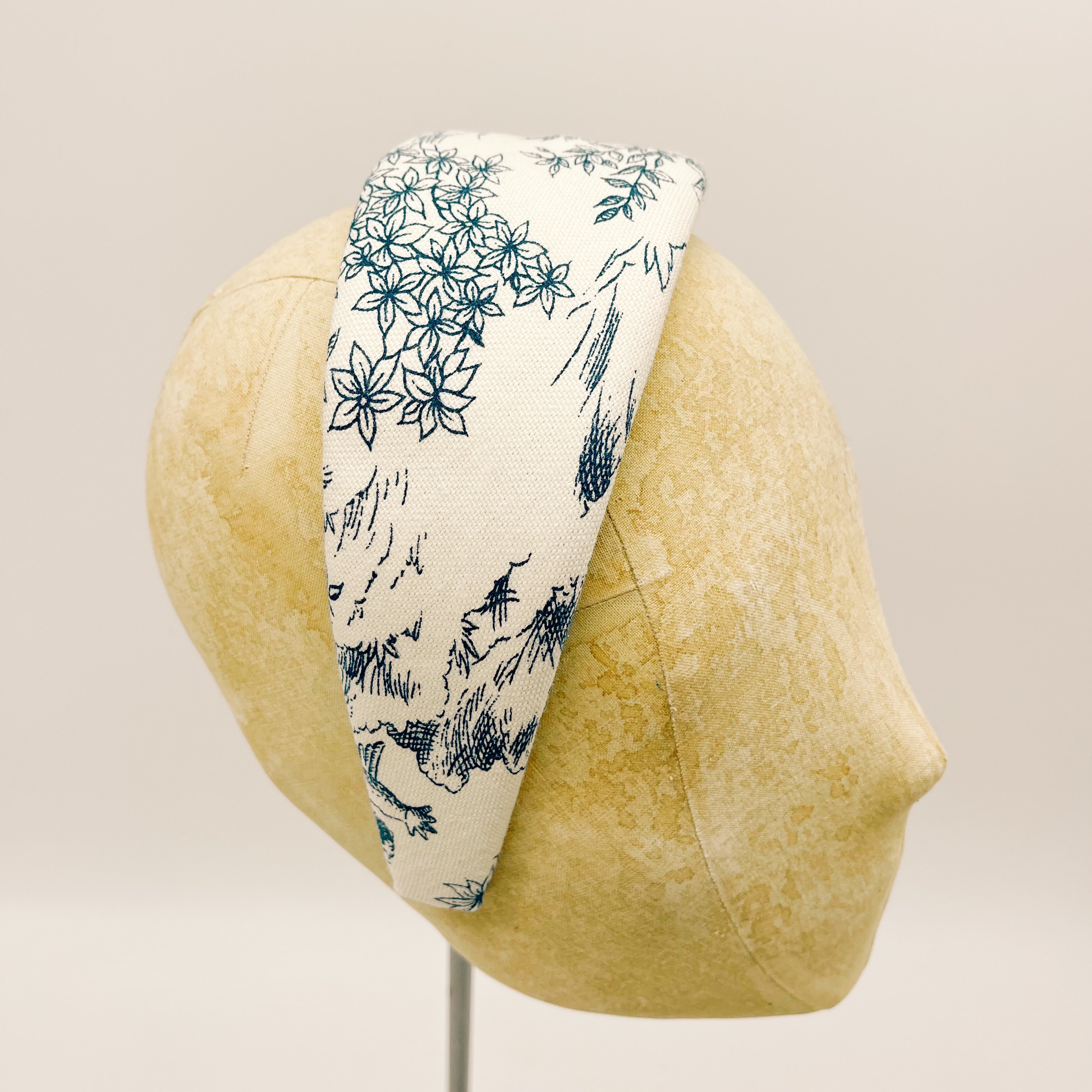 Cerchietto Toile de Jouy Blue 6cm