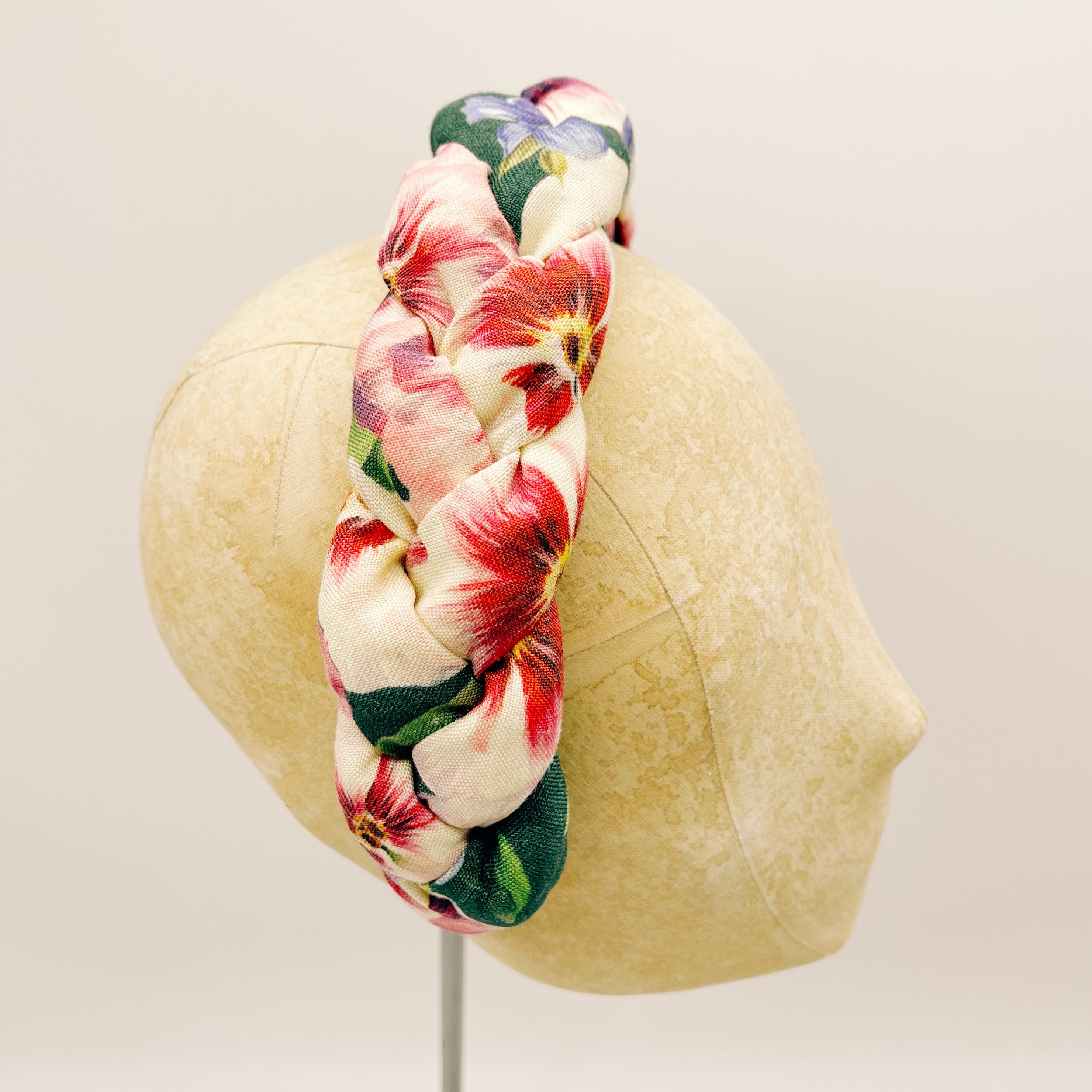 Cerchietto Green Flowers Braid